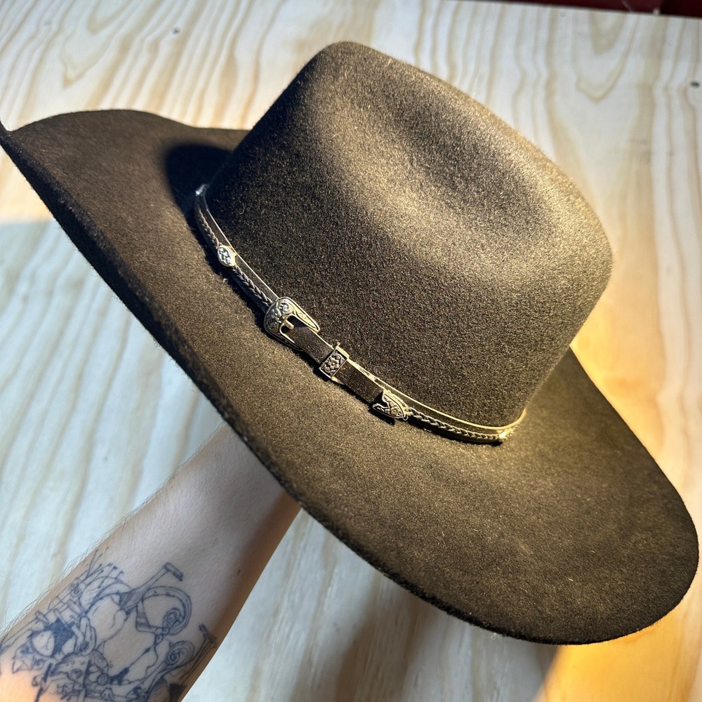 Master Hatters of Texas Black Felt Western Cowboy Hat Size 7.5 Made in USA